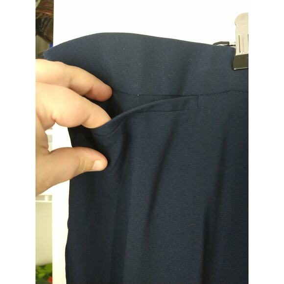 Catherines Woman 24WP Pant Trouser Blue Straight Leg Pocket Stretch Waist - Picture 5 of 8